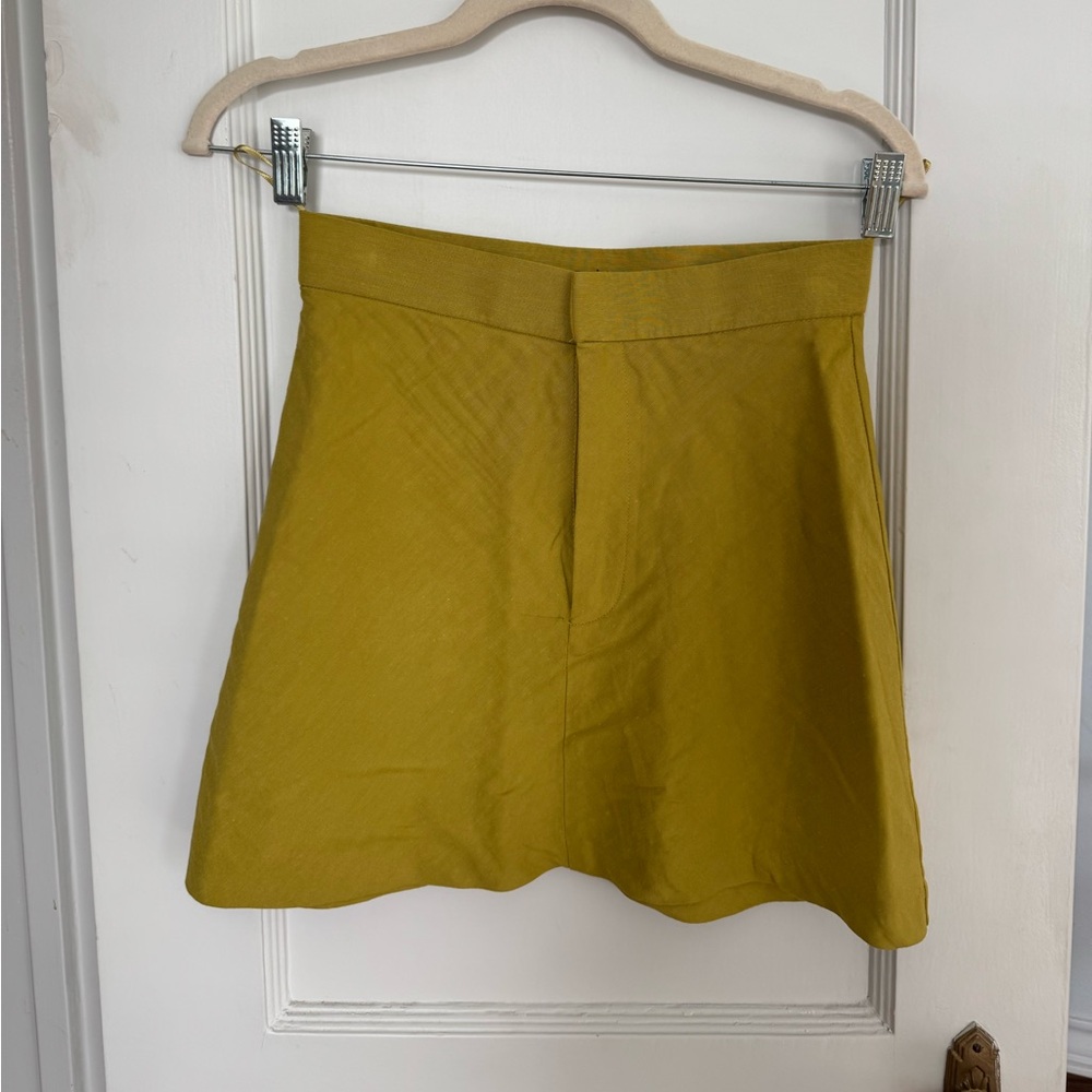 Zara Yellow/green Mini Skirt